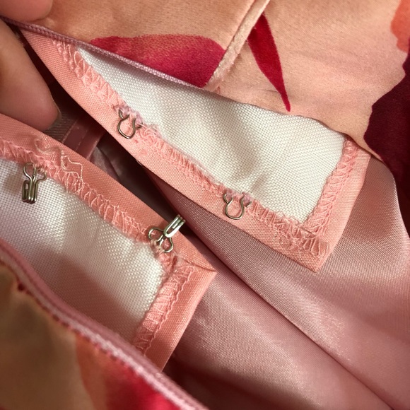 Kay Unger pink floral strapless silk dress - Picture 5 of 6